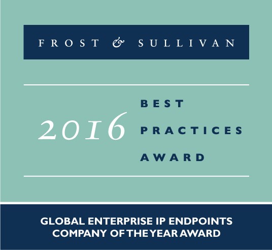Frost & Sullivan's Global Enterprise IP Endpoints Company of the Year – 2016